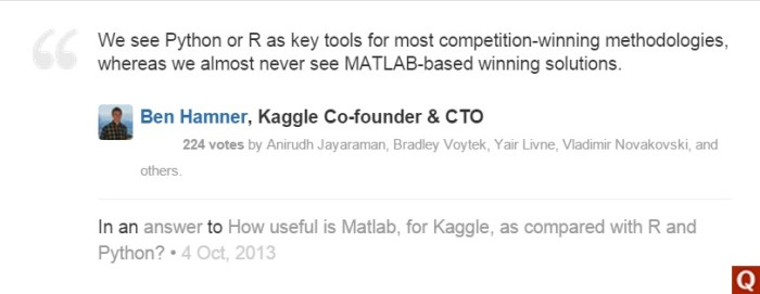 Ben Hamner on Python R Matlab v2