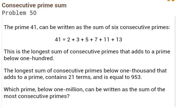 Consecutive Prime Sum — Project Euler (Problem&nbsp;50)